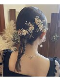 タイトポニー ヘアセット ヘアアレンジ 結婚式 およばれスタイル