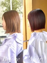 ハピネス 西大寺店(Happiness)&nbsp;サイドバングたっぷりなタンバルモリ/タッセルカット/韓国ボブ