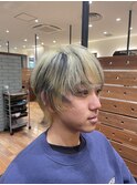メンズボブ　デザインカラー　ホワイトカラー　