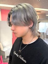 ヘルツ(Hz)&nbsp;センターパートウルフ/ホワイトシルバー/ブルーグレー