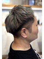 桃の木 ヘアー(桃の木 hair)&nbsp;ダブルカラー×ハイライト：グレー×グリーンハイライト