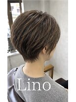 髪質改善Lino hair/縮毛矯正/白髪ぼかし/ハイライト/メンズカット【リノヘア】 軽めショートレイヤー×白髪ぼかしハイライト/30代40代50代