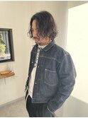 38. ウェーブパーマ/黒髪ミディアム/顔周り/ナチュラル