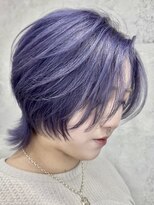 Voyage Nike 池袋【ケアブリーチ/ダブルカラー/インナーカラー/髪質改善】&nbsp;ウルフカット/ラベンダーアッシュ/くびれウルフ