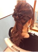 大人ローポニーくるりんぱアレンジ　【ヘアセット　立川　浴衣】
