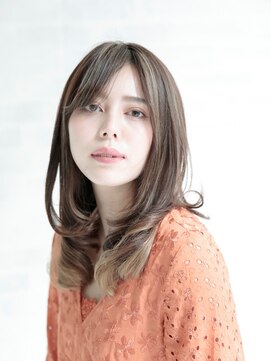 アフロディーテ 銀座(APHRODITE GINZA) 黒髪/グレーベージュ/レイヤーロング/前髪パーマ/銀座