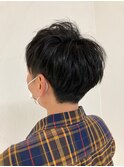 ナチュラルツーブロック&ブルーブラック