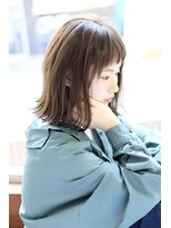 イグレックビス(igrek bis)&nbsp;IGREKBISジグザグバング×ブルージュ×3Ｄカラー×ミニマムボブ