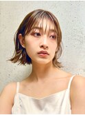 【修】20代30代40代◎透明感カラー×韓国切りぱなしボブ