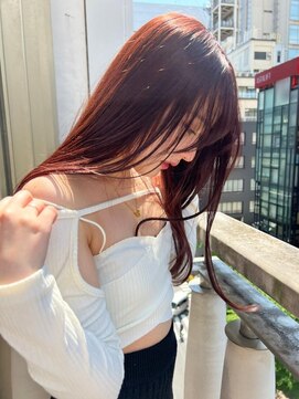 ラル 立川南口(lar) ガーネットレッド_ネビージュこなれミディストレートヘア