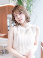 くびれミディアム韓国レイヤー似合わせナチュラルカラー前髪小顔