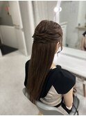 ストレートハーフアップ