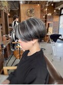 【山本智文】デザインカラーコントラストハイライトショート