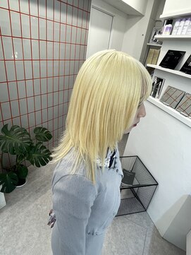 ペレ 渋谷(PELE) h_ デザインカラー/レイヤーカット/ウェットヘア/ベージュ