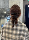 ツイン編み下ろし/タマネギヘア/ヘアセット/ヘアアレンジ/登戸