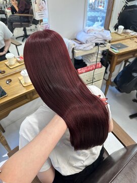 ハピネス 梅田茶屋町店(HAPPINESS) ブリーチなしダブルカラーワインレッド