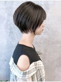 池袋ショートひし形前下がりショートボブ丸みショート前髪あり