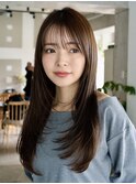 伸ばしかけロングレイヤーカット毛先パーマ顔周りカット