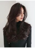 20代30代40代ブルーブラック韓国レイヤーこなれロング