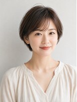 ヨイン 四谷三丁目(YOIN)&nbsp;丸みショートボブ/シースルーバング/艶ブラウン