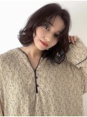 くせ毛風パーマ_暗髪ざっくりボブ_ナチュラルボブ/20代/30代
