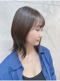 小顔ロブエアリーミディ大人かわいい愛され髪◎マットベージュ