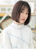 バレイヤージュ前下がり小顔切りっぱなしボブa川口20代30代40代