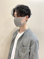 ニュアンスパーマ無造作センターパート