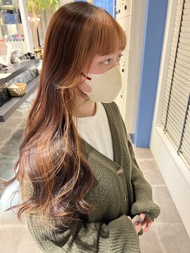 アース 郡山コスモス通り店(HAIR&MAKE EARTH) オレンジベージュインナーカラー