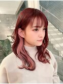 ホワイトピンク　ピンクインナーカラー