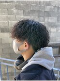 ウルフ/アッシュブラック/カルマパーマ/ベリーショート/ウルフ