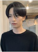 センターパートニュアンスパーマワンカールパーマ韓国コンマヘア