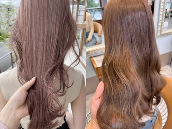 エムサロン 前橋川原(emusalon)の写真/ブリーチありハイトーンお洒落カラーや、ブリーチなし透明感UP似合わせカラーが好評◎色落ちも綺麗♪