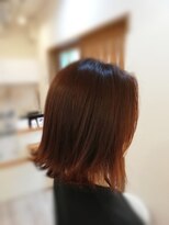ロイヤルスター(ROYAL STAR) 切りっぱなしボブ×レッドブラウンカラー
