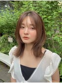 ミディアム レイヤー 顔周りカット 似合わせ 透明感