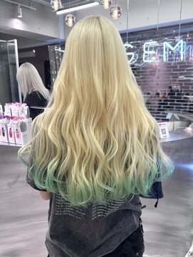 ジェム(GEM) 【kanae】エンドカラー/裾カラー/グリーン