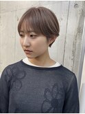 ショートカット/ダブルカラー/ミルクティーベージュ/ハイトーン