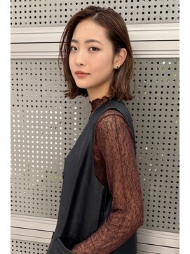 外ハネワンレングスボブ