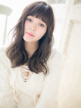 モッズ ヘア 福岡姪浜店(mod's hair) mod's姪浜/ぱっつん前髪黒髪アッシュ韓国風巻きドライパーマj