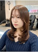 明るめブラウン×レイヤーカット