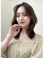 【フォルテ千鶴】チェリーブラウンセンターパート韓国風ヘア