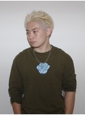 10代20代ブリーチハイトーンメンズショート束感ショート