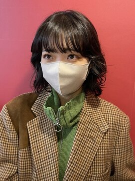 ノラキチジョウジ(NORA KICHIJOJI) ハイトーンカラー耳かけウルフボブフェイスレイヤーカット