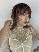 ポート 蕨(PORT)&nbsp;ピンクベージュ×ミディアムウルフ【高岩美季】