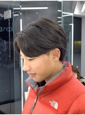 校則OK学生向けのさり気ないニュアンスパーマ×センターパート