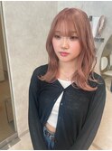 美髪＊ゆるふわミックス＊淡めピンクベージュ＊Zina札幌大通