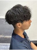メンズマッシュ波巻きツイストスパイラルパーマ群馬高崎眉毛韓国