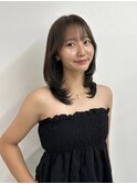 美髪レイヤーカット/顔まわりレイヤー/くびれミディアムレイヤー