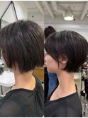 骨格補正の丸みショート×サイドバングで360°美シルエット♪