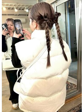 大人可愛い編み込みアップスタイルヘアセット